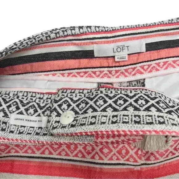 {LOFT} "The Riviera Short" Mid Rise Flat Front Chino Stripe Dress Shorts - Picture 3 of 4